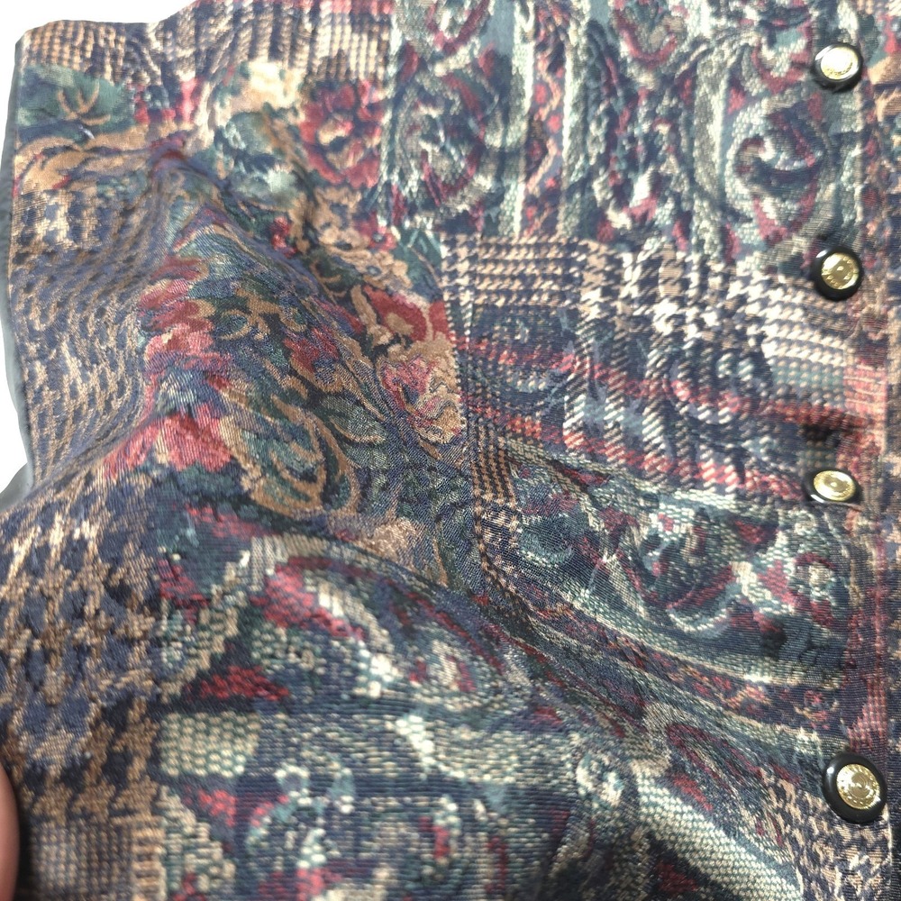 Lady Eva Laurel New York Vintage Tapestry Vest Womens 2X Floral Patchwork USA - Picture 3 of 10